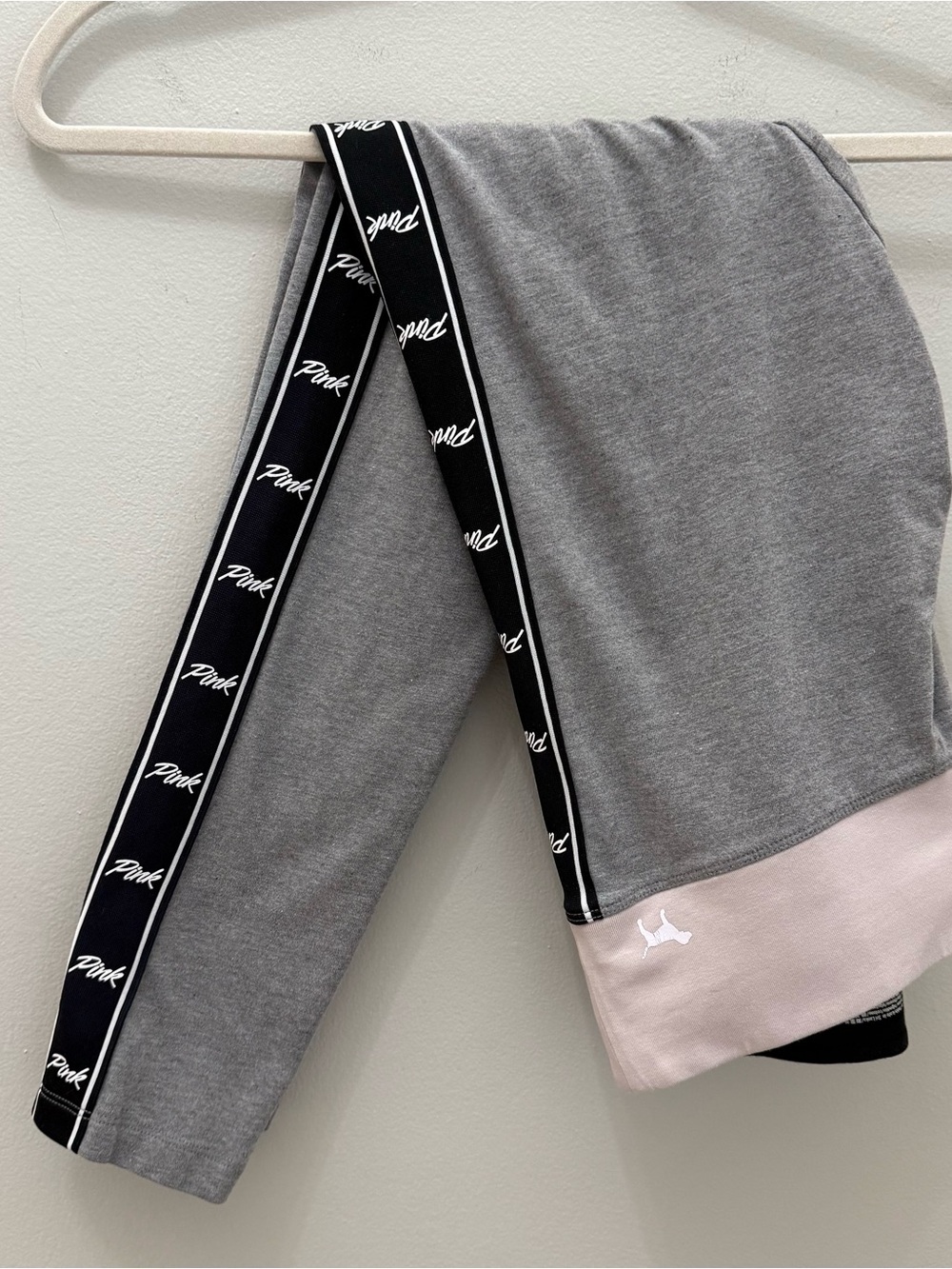 Victoria's Secret Grey, Black & Light Pink Yoga Pants with Branded Side Size S